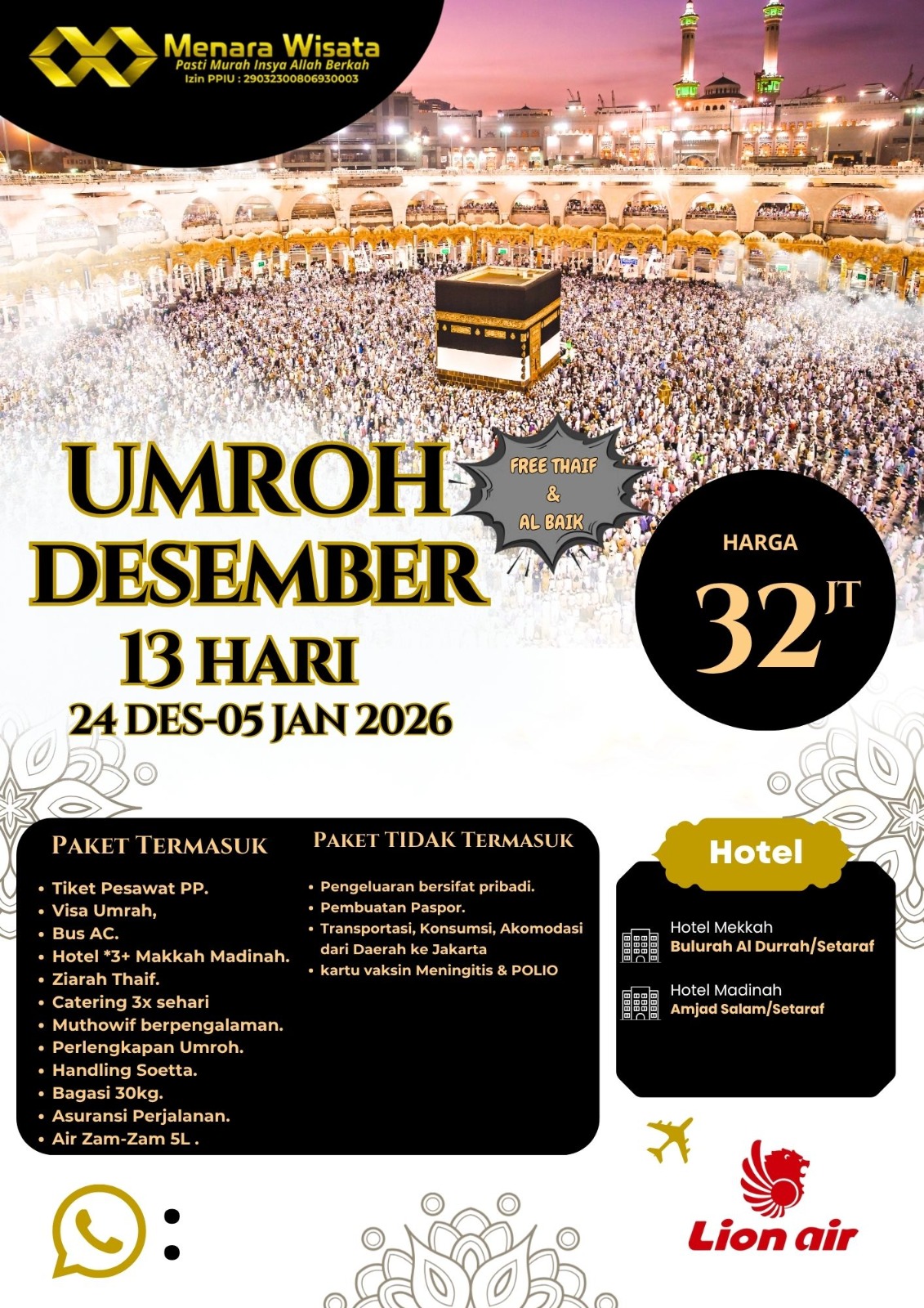 Promo Umroh Desember 2025 13 Hari
