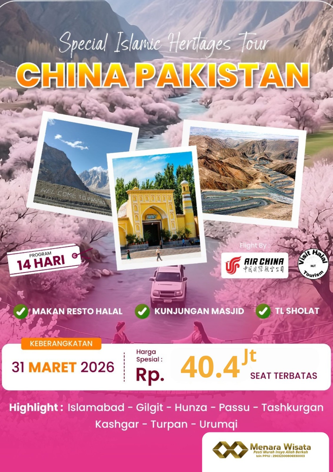 WISATA HALAL CHINA PAKISTAN 14 HARI MARET 2026