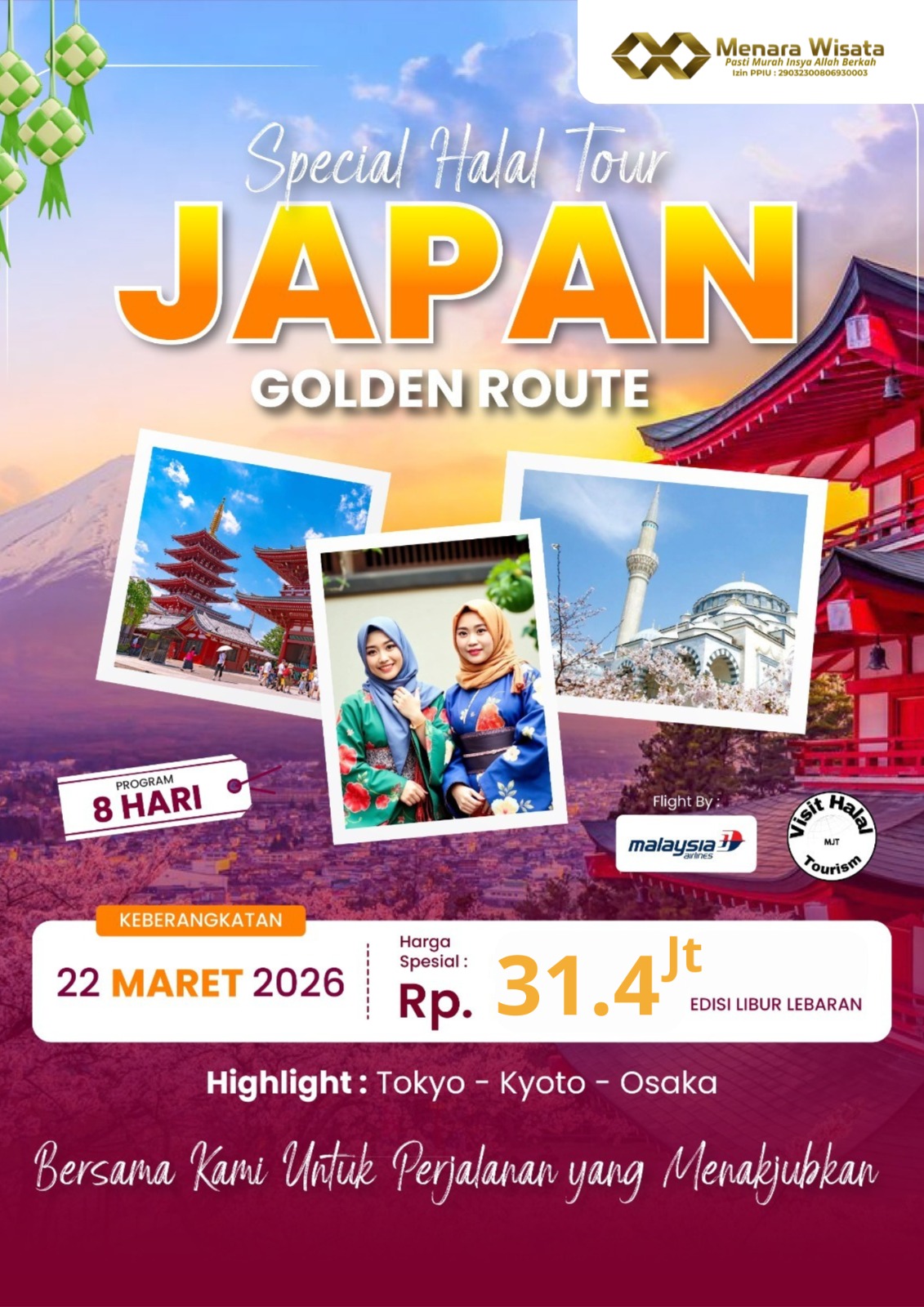 WISATA HALAL JEPANG 8 HARI MARET 2026